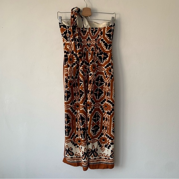 Sezane Jarred Yoana Cotton Halter Slit Print Midi Dress - Picture 7 of 15
